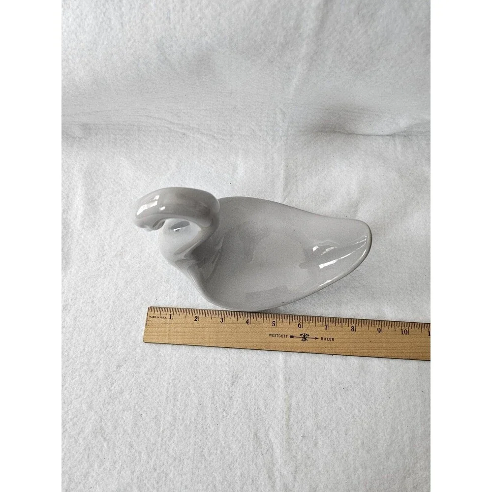 VINTAGE SWAN SOAP DISH CERAMIC Gray GLOSS GLAZE RETRO